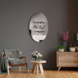 Oval mirror - wall mirror - mirror with phrase - mirror with writing - wall mirror