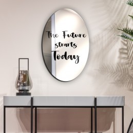Oval mirror - wall mirror - mirror with phrase - mirror with writing - wall mirror