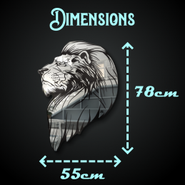 Lion wall mirror - animal-shaped mirror - lion-shaped mirror