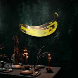banana wall mirror - carved glass - pop mirror