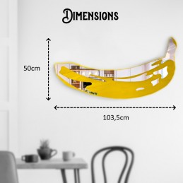 banana wall mirror - carved glass - pop mirror