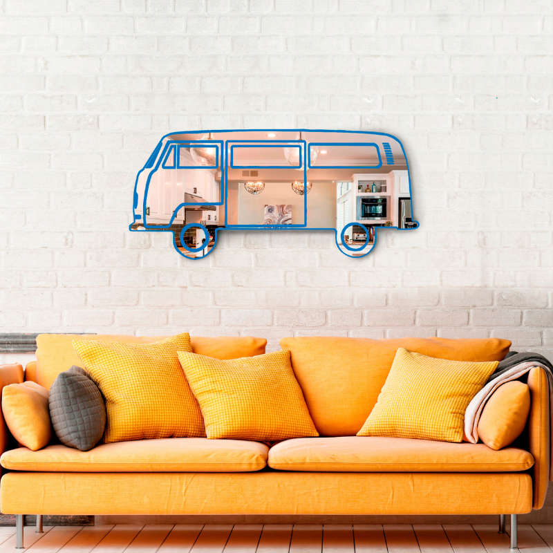 Shaped wall mirror - van - motor world - van life -