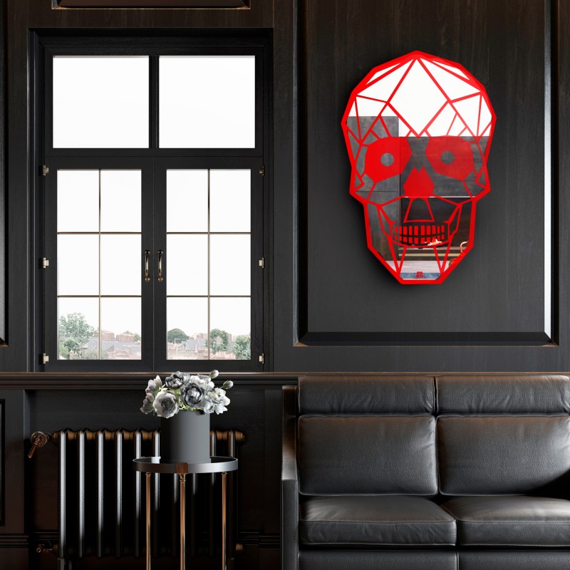 wall mirror - shaped glass - skull 2020