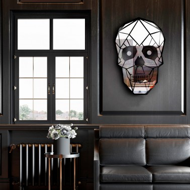 wall mirror - shaped glass - skull 2020