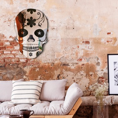 wall mirror - calavera skull - mexican style