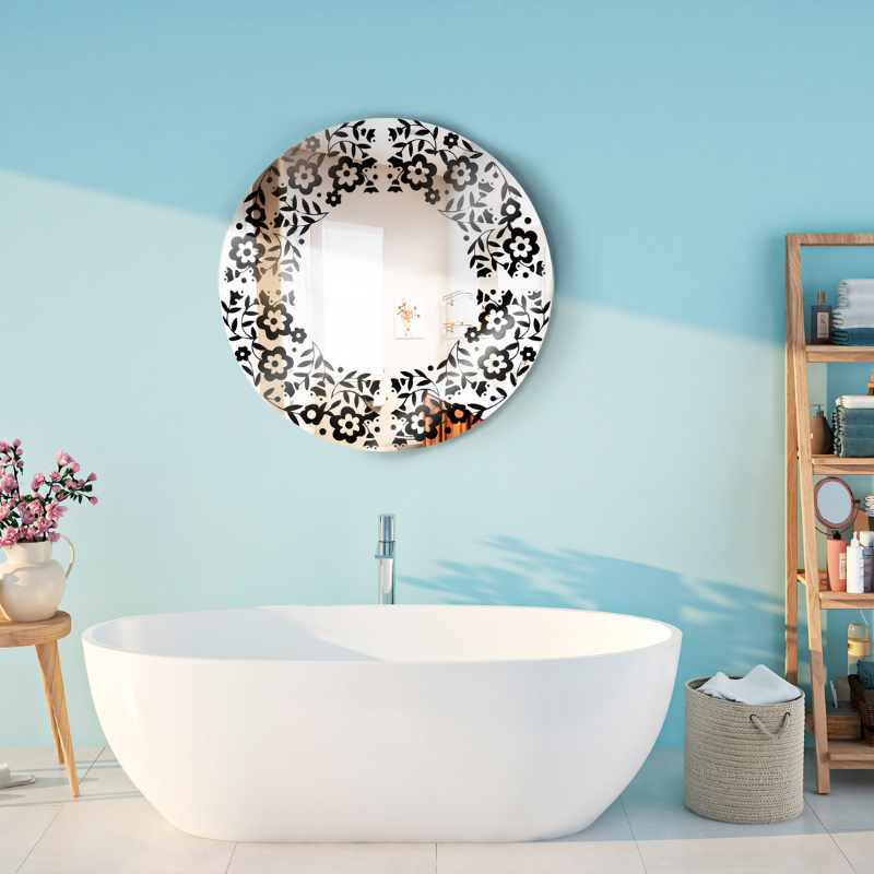 Round, fresh and innovative furnishing mirror.