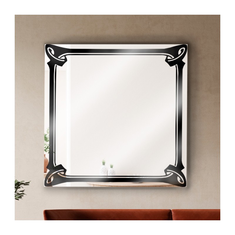 square wall mirror, with decorative frame, Sentinel