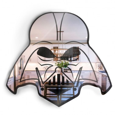 Darth Vader shaped wall mirror - carved glass