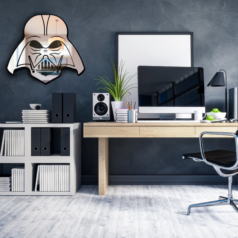 wall mirror depicting Darth Vader, tribute to star wars.