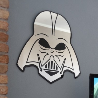 Darth Vader shaped wall mirror - carved glass