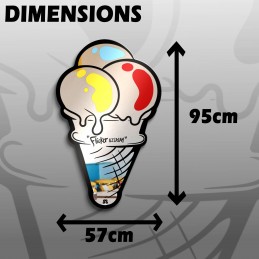 Spiegel in Eiscremeform - Text individuell gestaltbar -