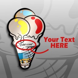 Ice-cream shaped mirror - customisable text -