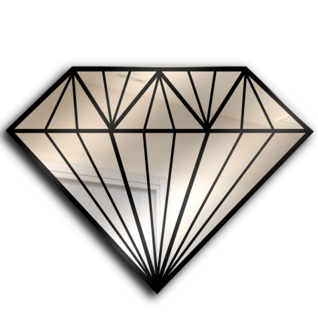  PHOSPHOR Diamant-Dekor-Wandspiegel, Set mit 3 Stück