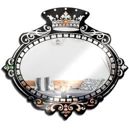 oval wall mirror decorated with crown