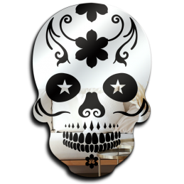 specchio da parete - teschio calavera - mexican style