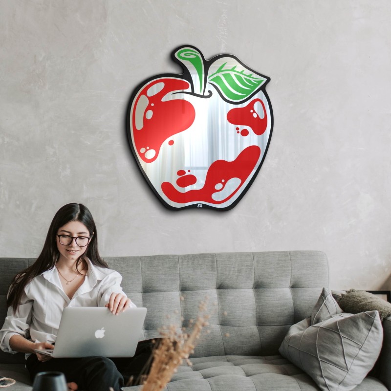 Apple shaped wall mirror | Flickerglass