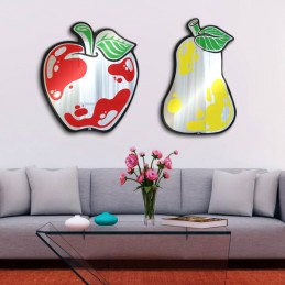 Apple-shaped wall mirror - shaped mirror - wall art - Italian craft mirror