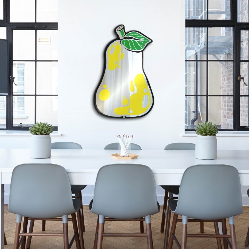 Pear-shaped wall mirror - restaurant furniture - special coloured mirror - handmade mirror