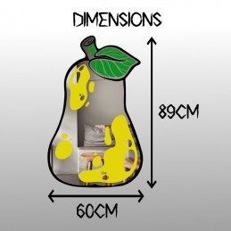 Specchio da parete sagomato a forma di pera - arredamento ristorante - specchio particolare colorato - specchio artigianale